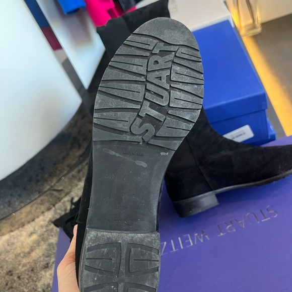 Black Suede Fringe Boots - US 8.5 (M) - Picture 4 of 6